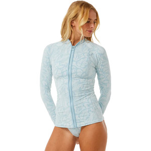 2024 Rip Curl Frauen Sun Chaser Long Sleeve Zip Lycra Weste 16EWRV - Blue